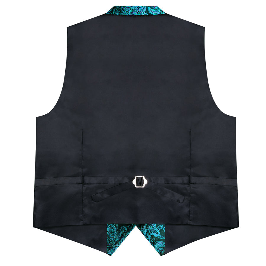 Lake Blue Paisley Men's Collar Vest Set vest set - Sophisticated Gentlemen