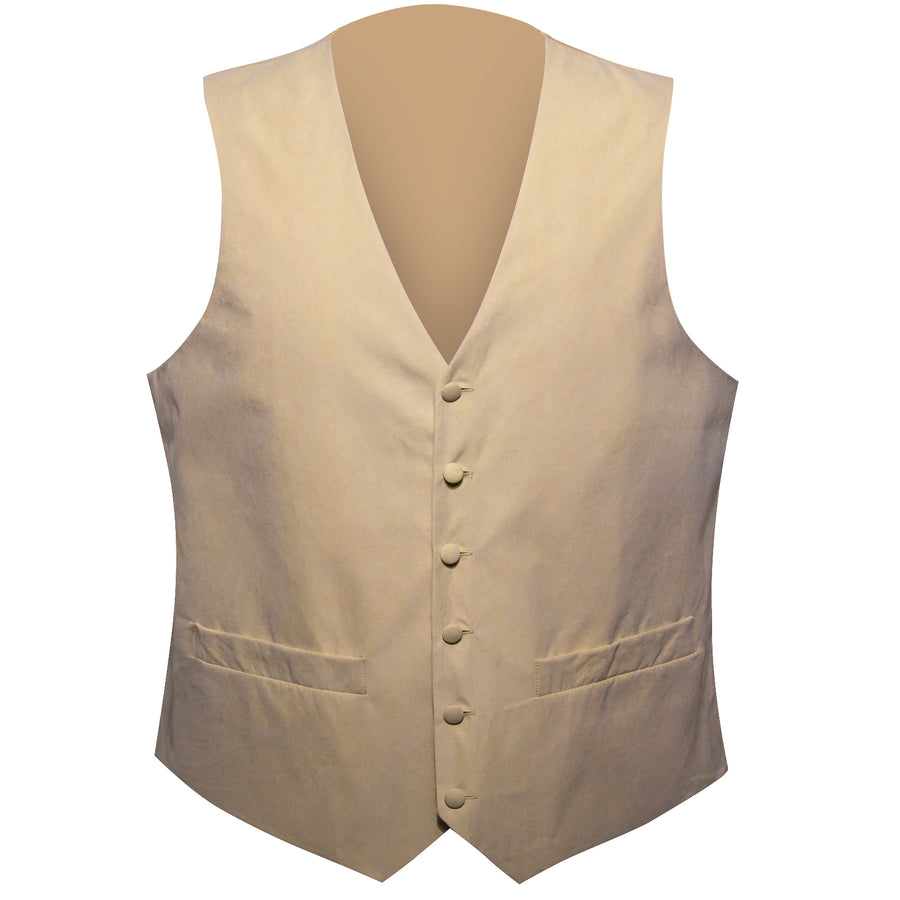 Khaki Brown Solid Splicing Jacquard Men's Vest Set vest set S (Chest 40") - Sophisticated Gentlemen