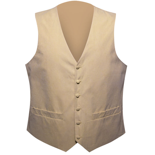 Khaki Brown Solid Splicing Jacquard Men's Vest Set vest set S (Chest 40")   - Sophisticated Gentlemen