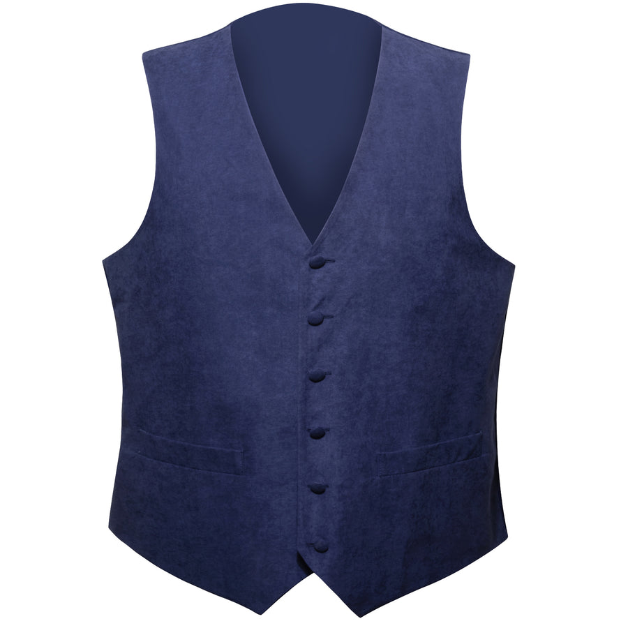 Royal Blue Solid Splicing Jacquard Vest Set vest set - Sophisticated Gentlemen