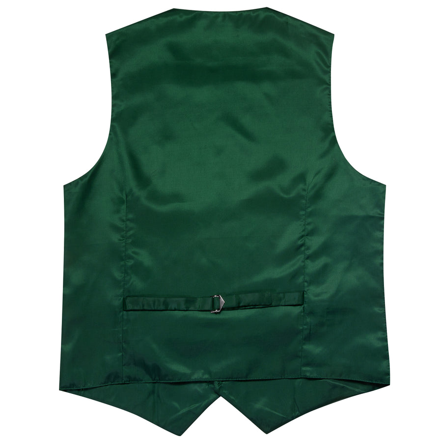 Emerald Green Solid Splicing Jacquard Men's Vest Set vest set - Sophisticated Gentlemen