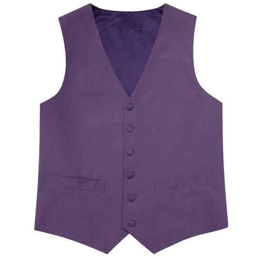 Dark Purple Solid Splicing Jacquard Men's Vest Set vest set S (Chest 40")   - Sophisticated Gentlemen