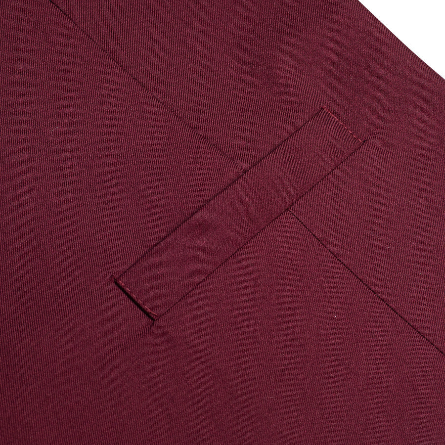 Burgundy Red Cotton Solid Splicing Jacquard Men's Vest Set vest set - Sophisticated Gentlemen