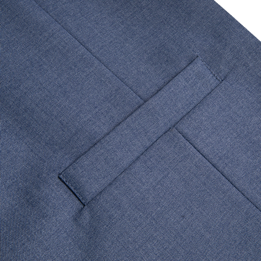 Slate Blue Solid Splicing Jacquard Vest Set vest set - Sophisticated Gentlemen