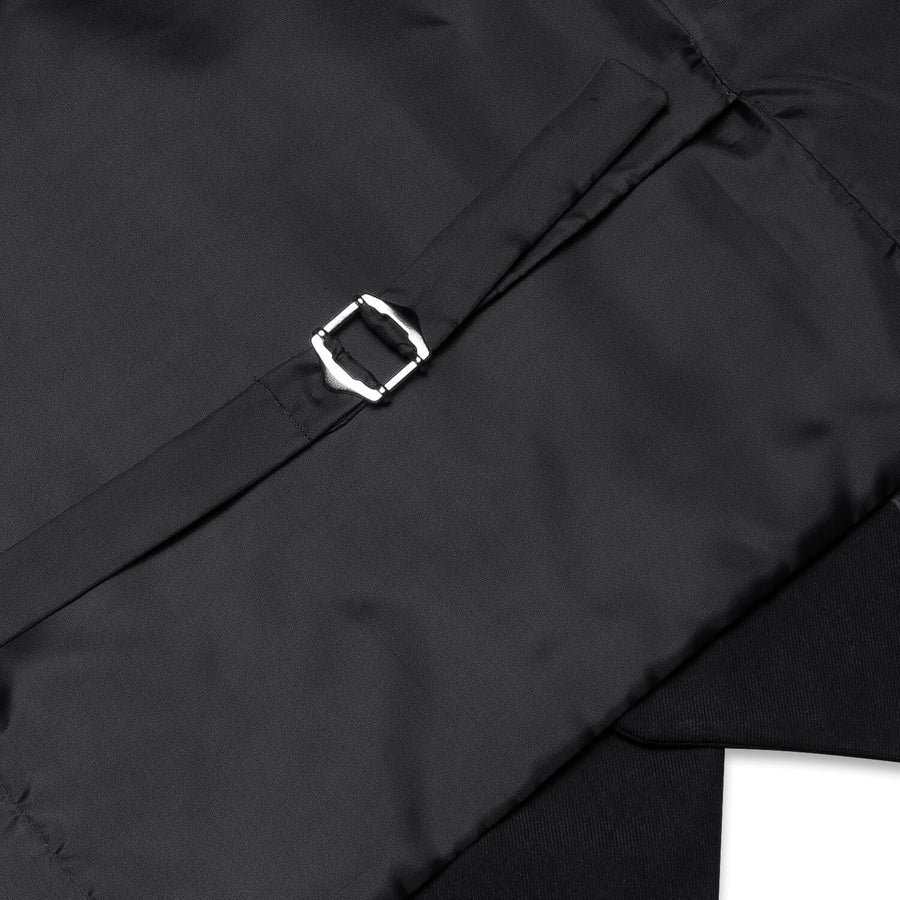 Black Solid Silk Vest Set vest set - Sophisticated Gentlemen