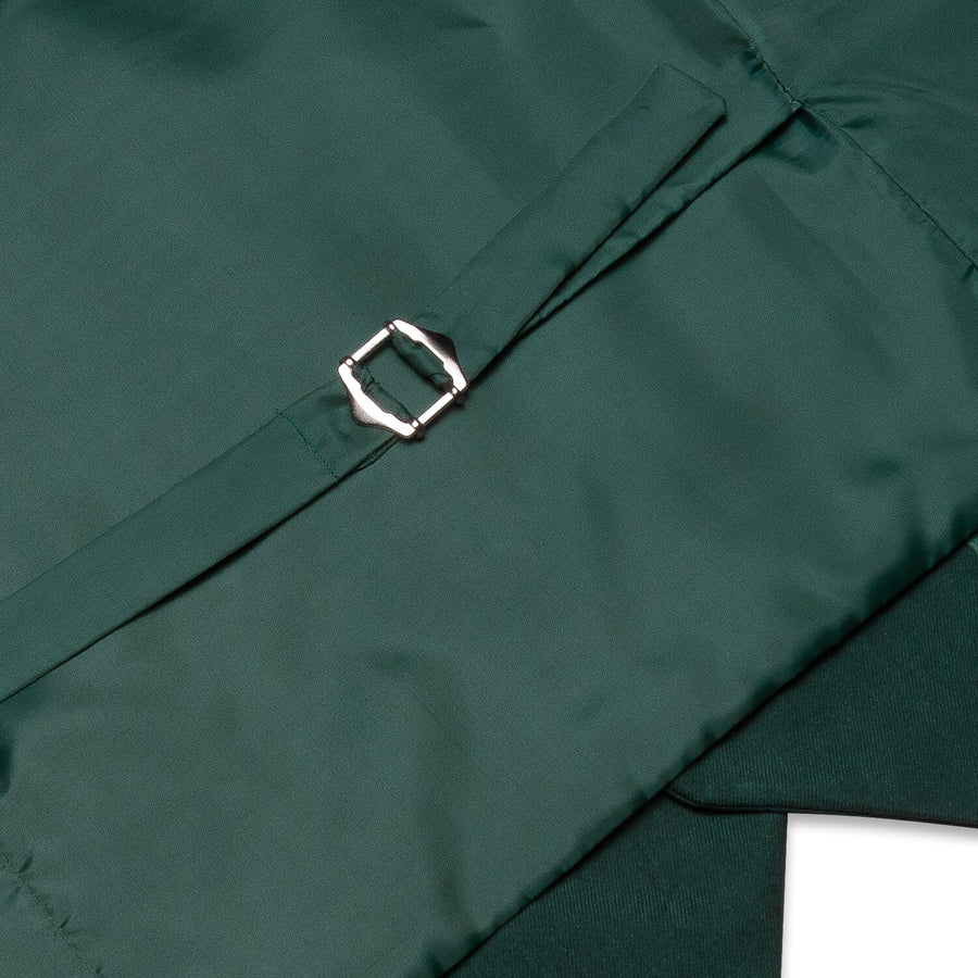 Sapphire Pine Green Solid Silk Vest Set vest set - Sophisticated Gentlemen