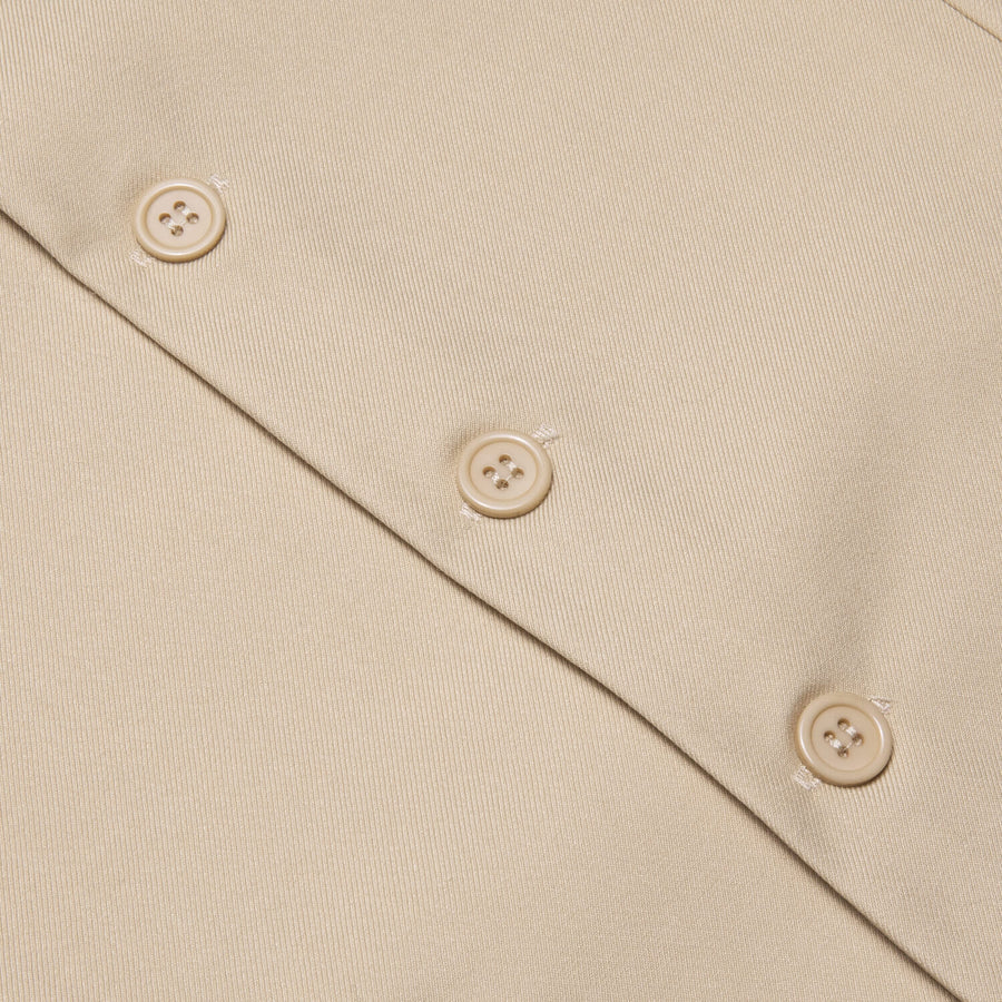 Light Khaki Solid Silk Vest Set vest set - Sophisticated Gentlemen