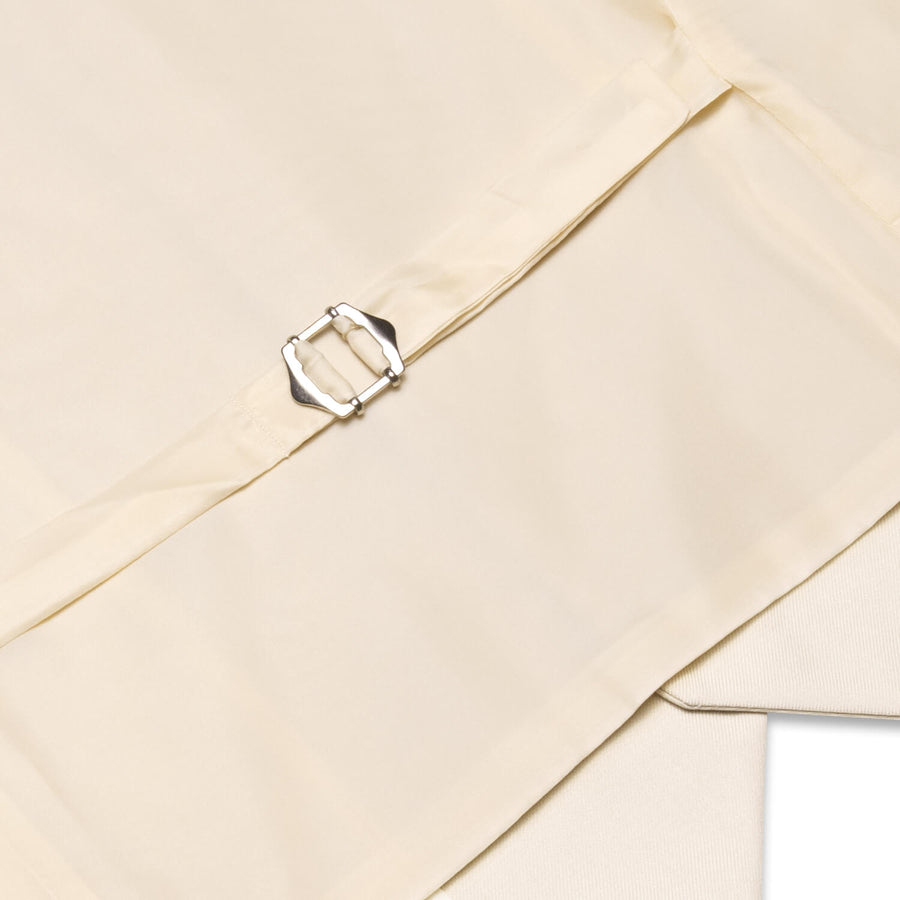 Cream Color Solid Silk Vest Set vest set - Sophisticated Gentlemen