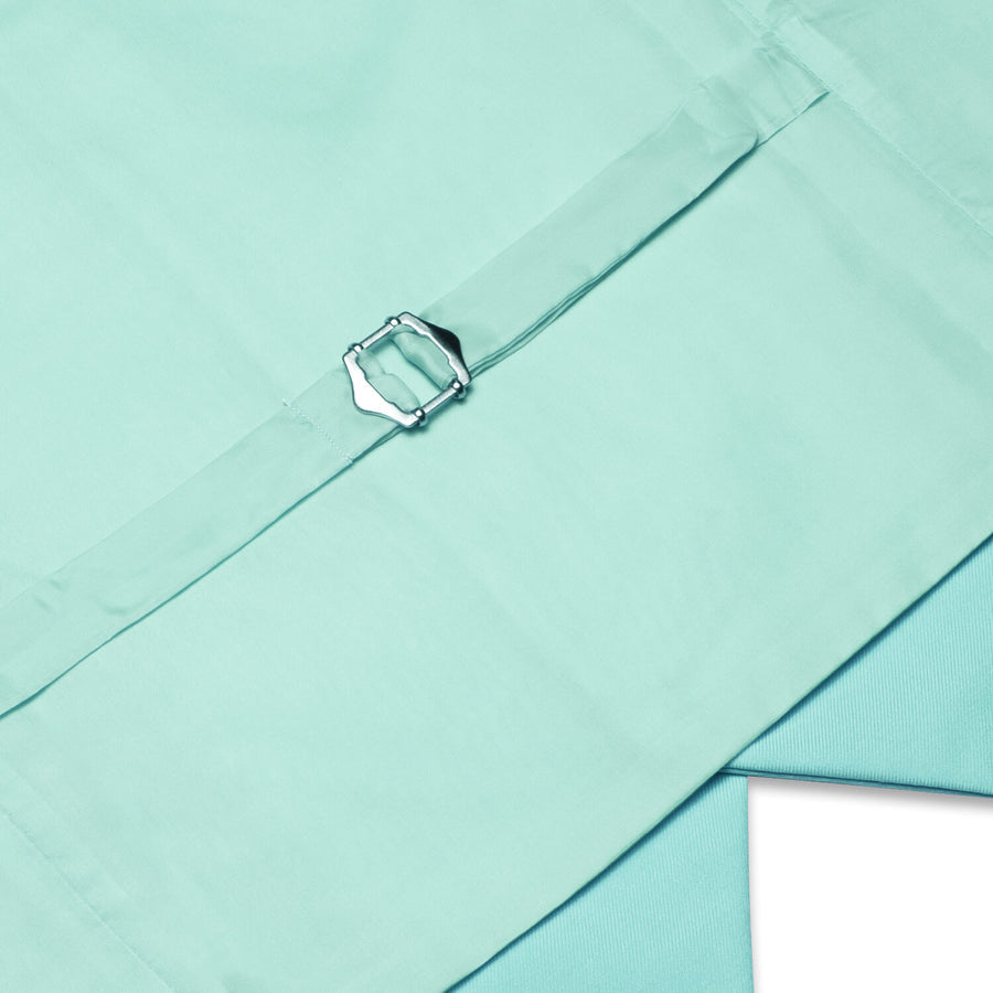 Pale Teal Solid Silk Vest Set vest set - Sophisticated Gentlemen