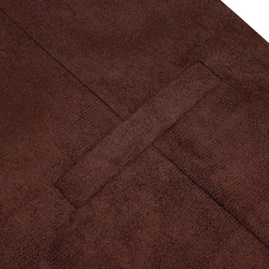 Saddle Brown Solid Suede Waistcoat Vest Set vest set - Sophisticated Gentlemen
