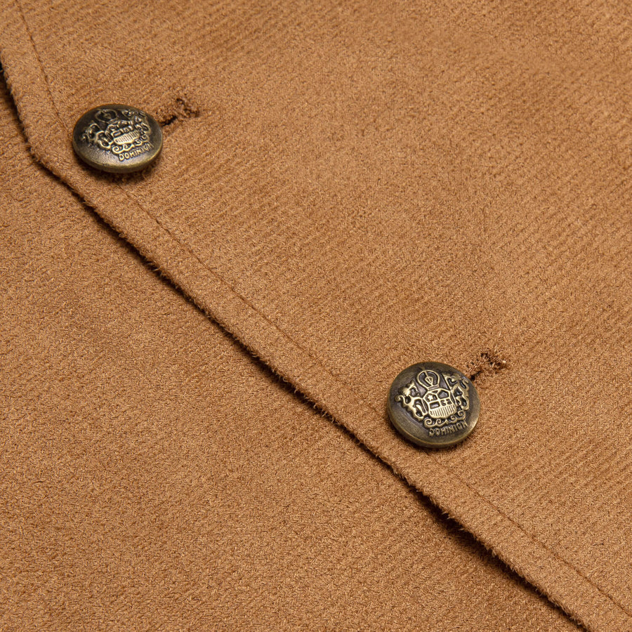 Copper Brown Suede Leather Solid Single Waistcoat Vest Set vest set - Sophisticated Gentlemen