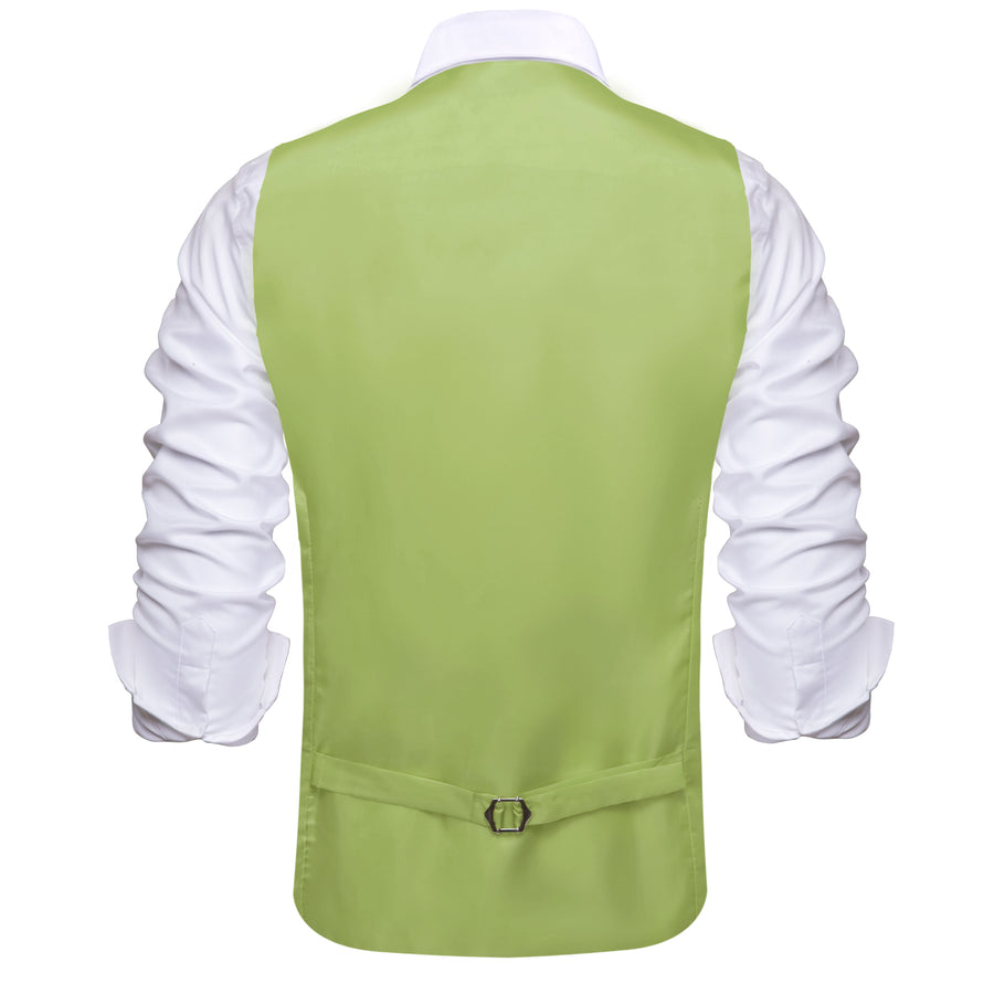New Sage Green Solid Silk Vest Set vest set - Sophisticated Gentlemen