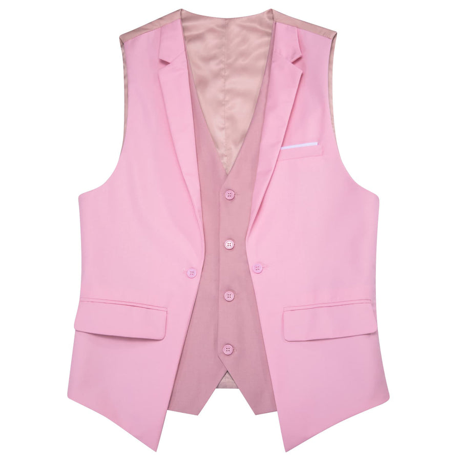 Layered Waistcoat Splicing Grey Light Pink Collar Vest Set vest set - Sophisticated Gentlemen
