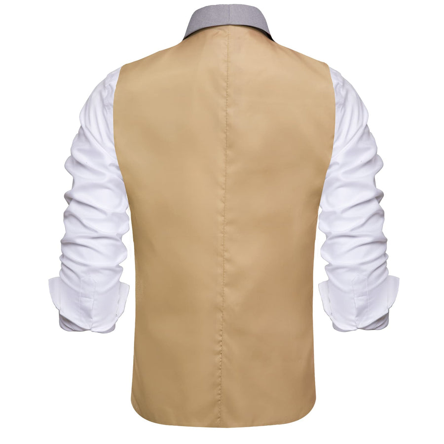 Brown Solid Shawl Collar Vest Set vest set - Sophisticated Gentlemen