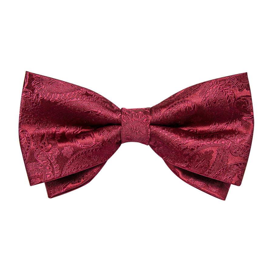 Dark Red Paisley Silk Vest Set vest set - Sophisticated Gentlemen