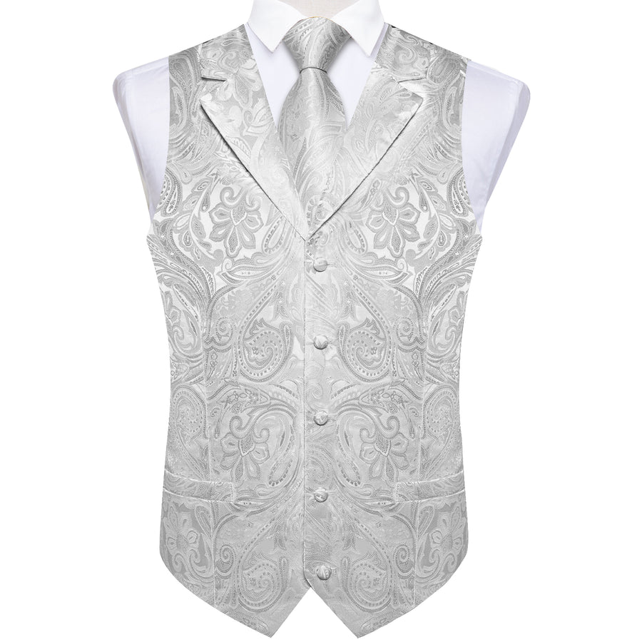 Silver Paisley Vest Set vest set - Sophisticated Gentlemen
