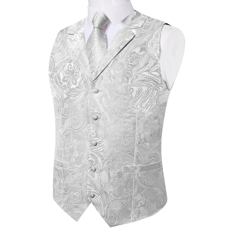 Silver Paisley Vest Set vest set - Sophisticated Gentlemen