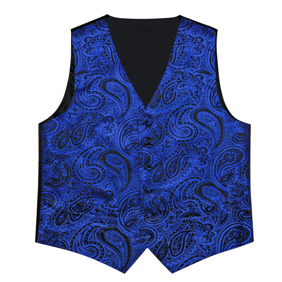 Blue Coral Paisley Silk Vest Set vest set - Sophisticated Gentlemen