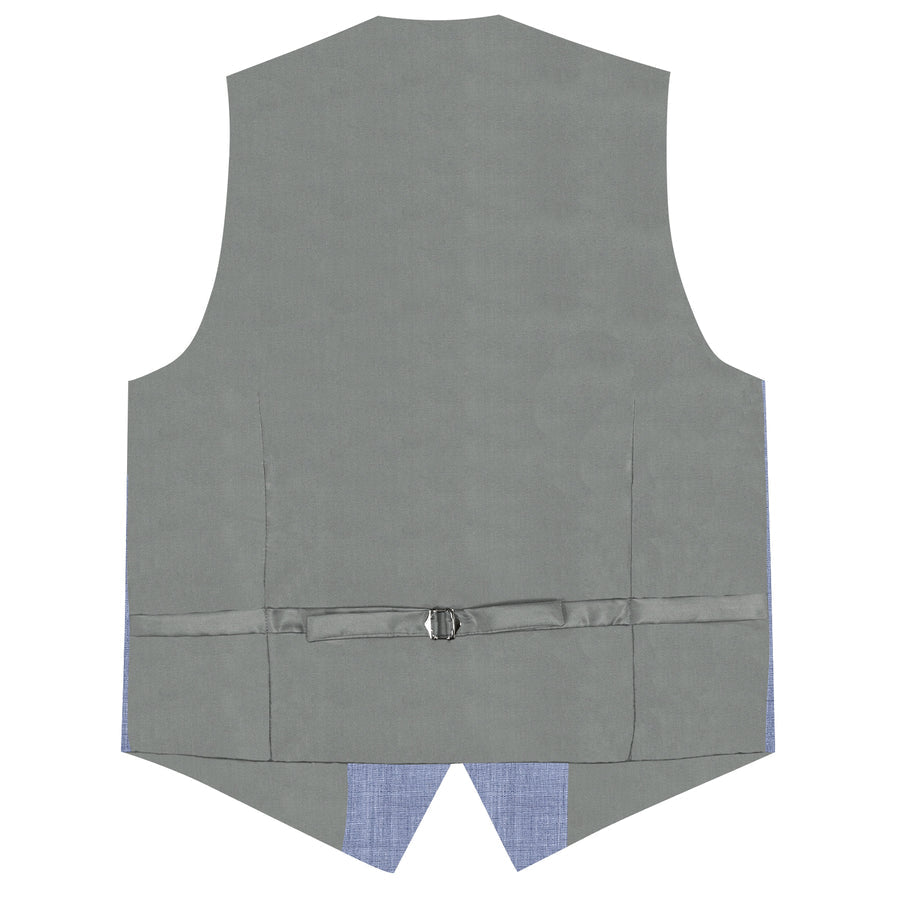 SteelBlue Solid Jacquard Vest Set vest set - Sophisticated Gentlemen