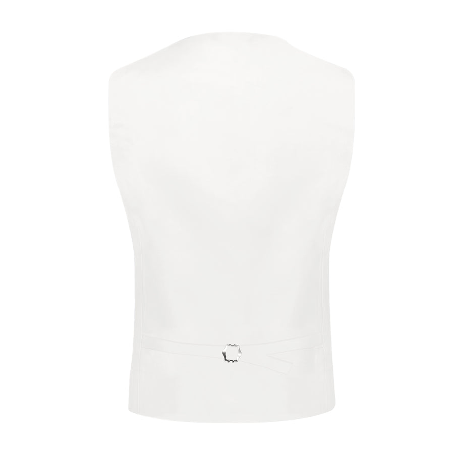 White Solid Shining Silk Men's Bowtie Vest Set vest set - Sophisticated Gentlemen
