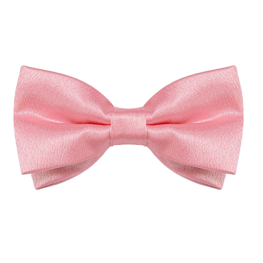 Baby Pink Solid Shining Silk Men's Bowtie Vest Set vest set - Sophisticated Gentlemen