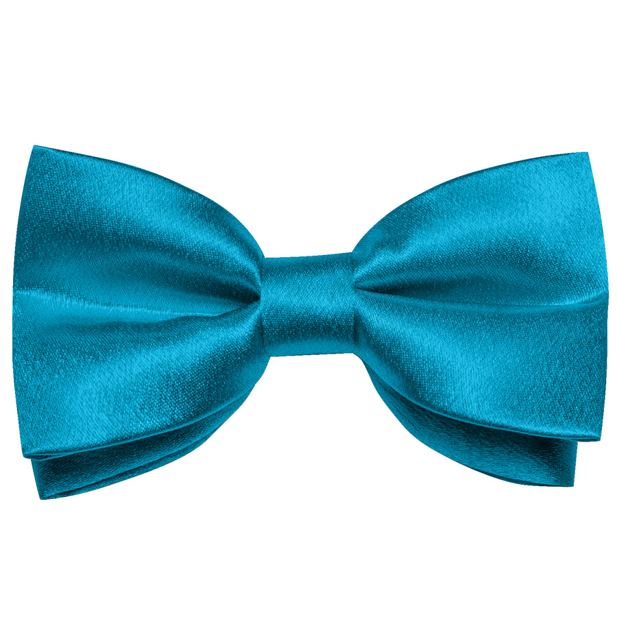 Classic Blue Solid Shining Silk Men's Bowtie Vest Set vest set    - Sophisticated Gentlemen