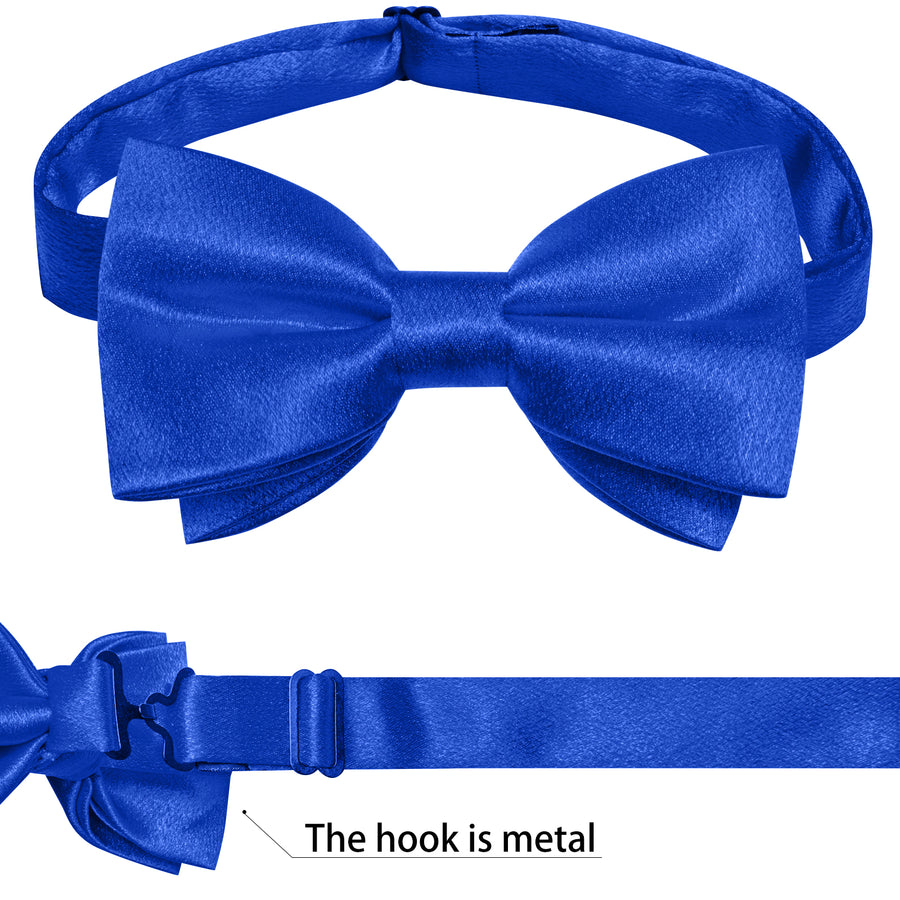 Shining Royal Blue Solid Silk Bowtie Vest Set vest set - Sophisticated Gentlemen