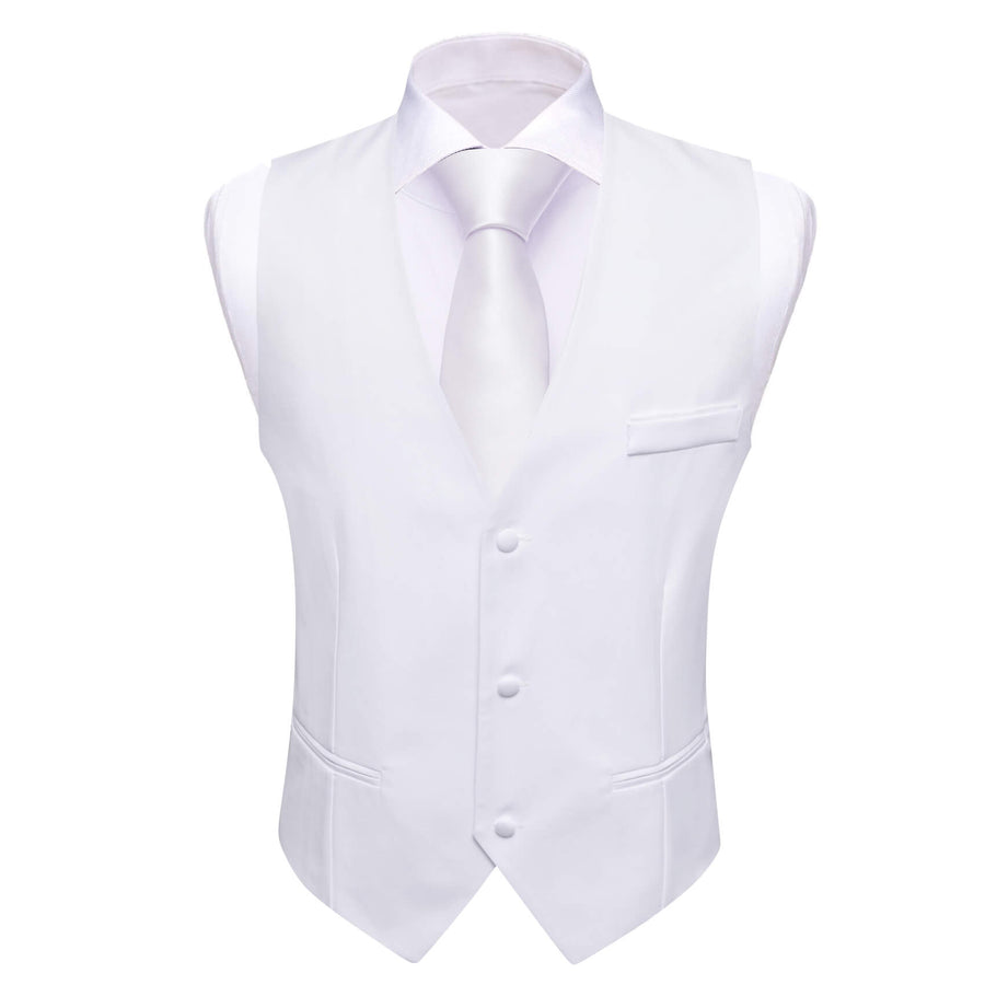Ghost White Silk Suit Vest Set vest set - Sophisticated Gentlemen