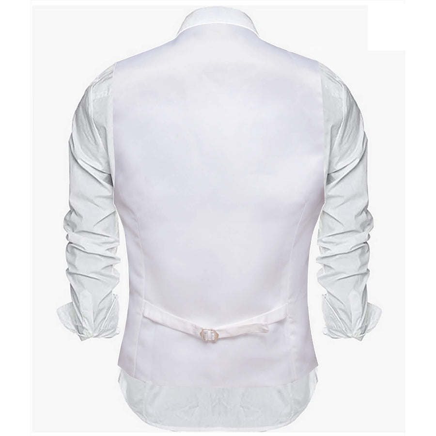 Ghost White Silk Suit Vest Set vest set - Sophisticated Gentlemen