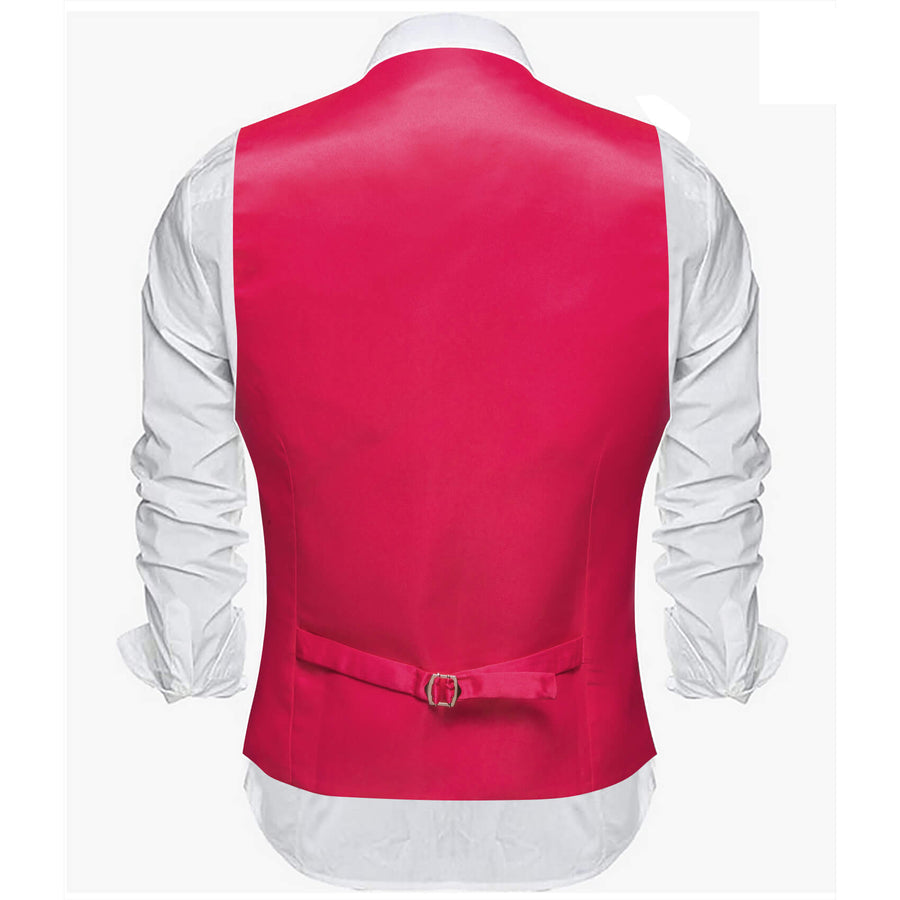 Carmine Red Silk Suit Vest Set vest set - Sophisticated Gentlemen