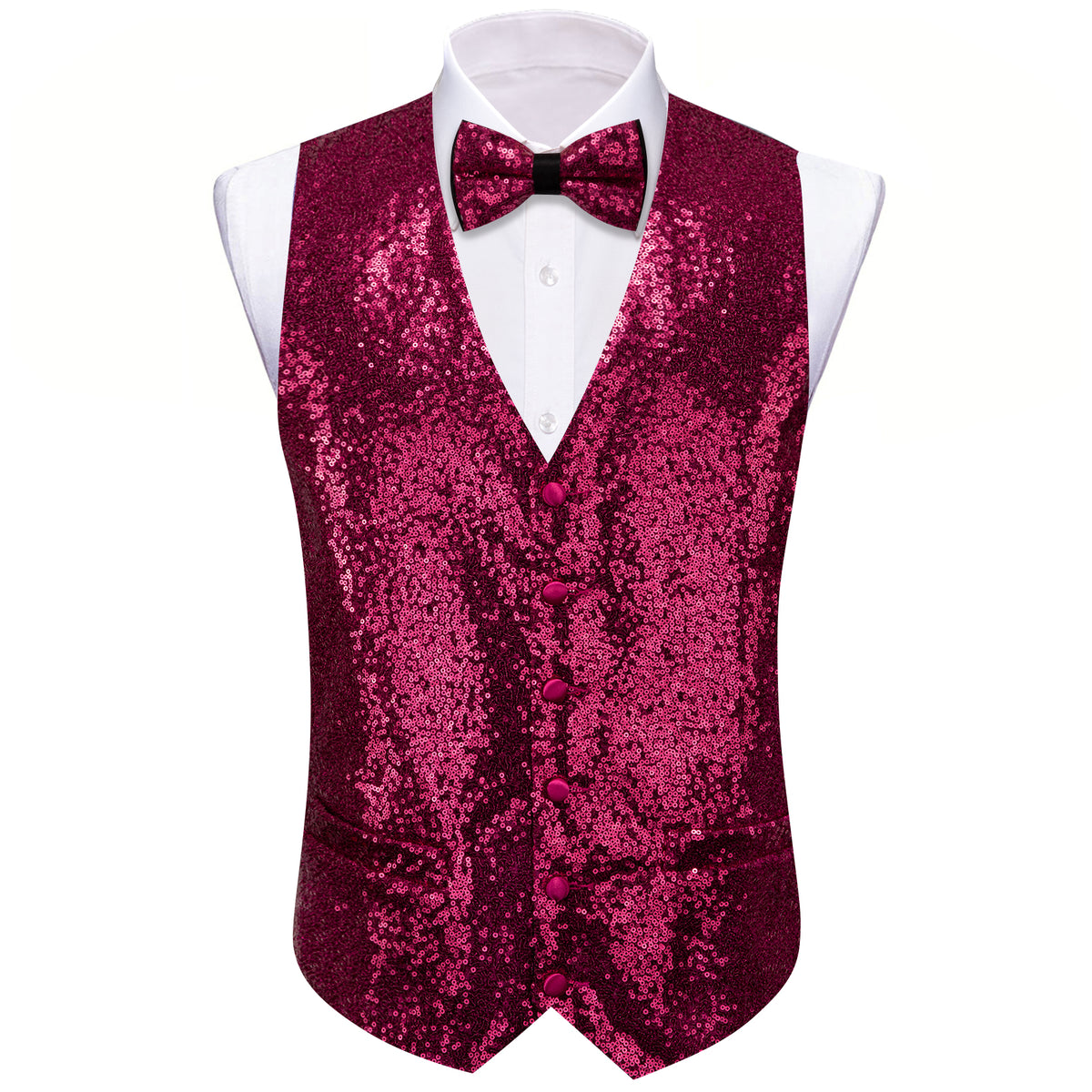 Purple Sequins Silk Vest Set vest set - Sophisticated Gentlemen