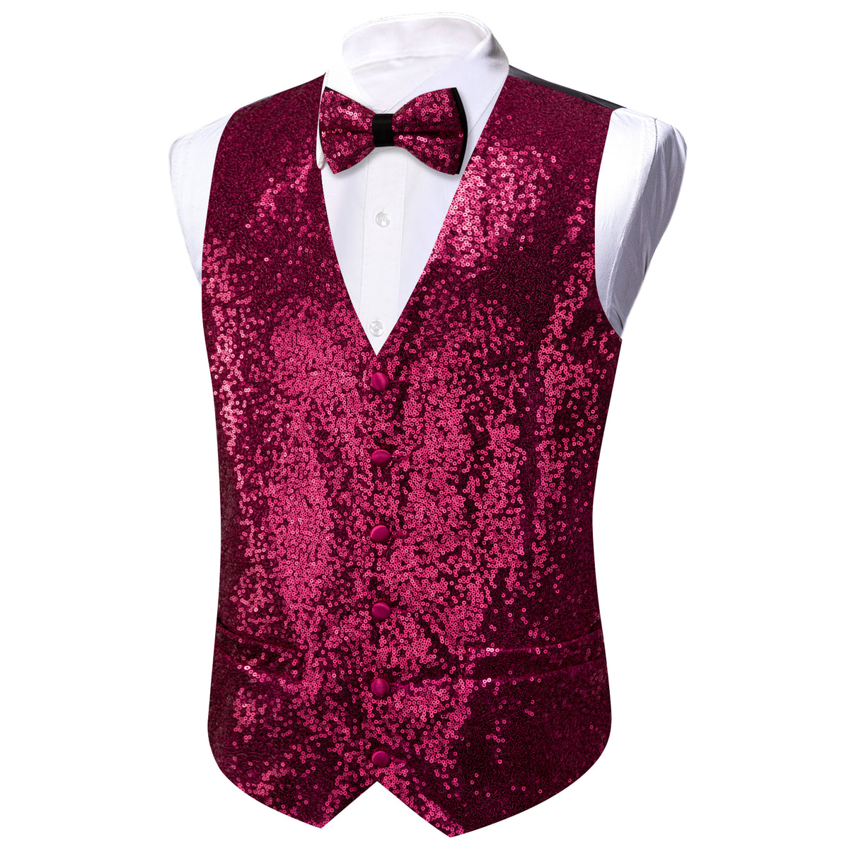 Purple Sequins Silk Vest Set vest set - Sophisticated Gentlemen