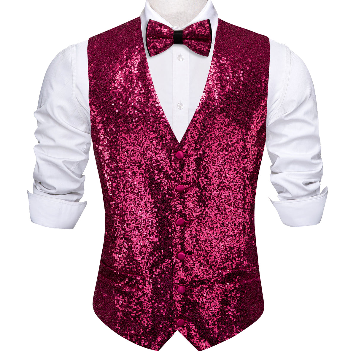 Purple Sequins Silk Vest Set vest set - Sophisticated Gentlemen