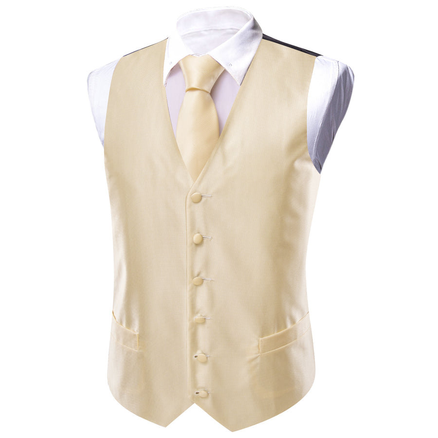 Linen White Striped Silk Men's Vest Set vest set - Sophisticated Gentlemen