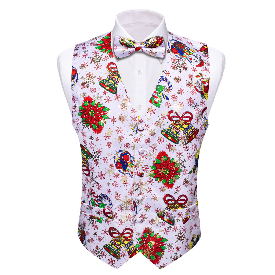 White Green Christmas Bowtie Vest Set vest set - Sophisticated Gentlemen