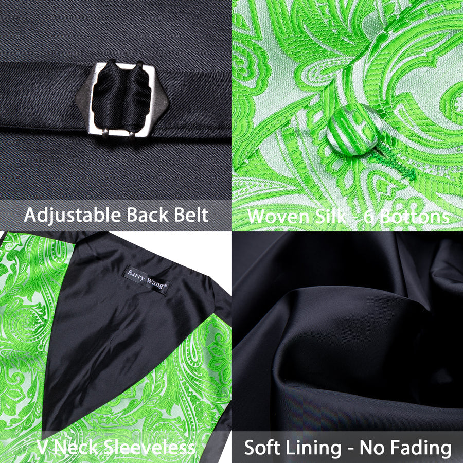 Verdant Green Floral Vest Set - 4 Piece vest set - Sophisticated Gentlemen