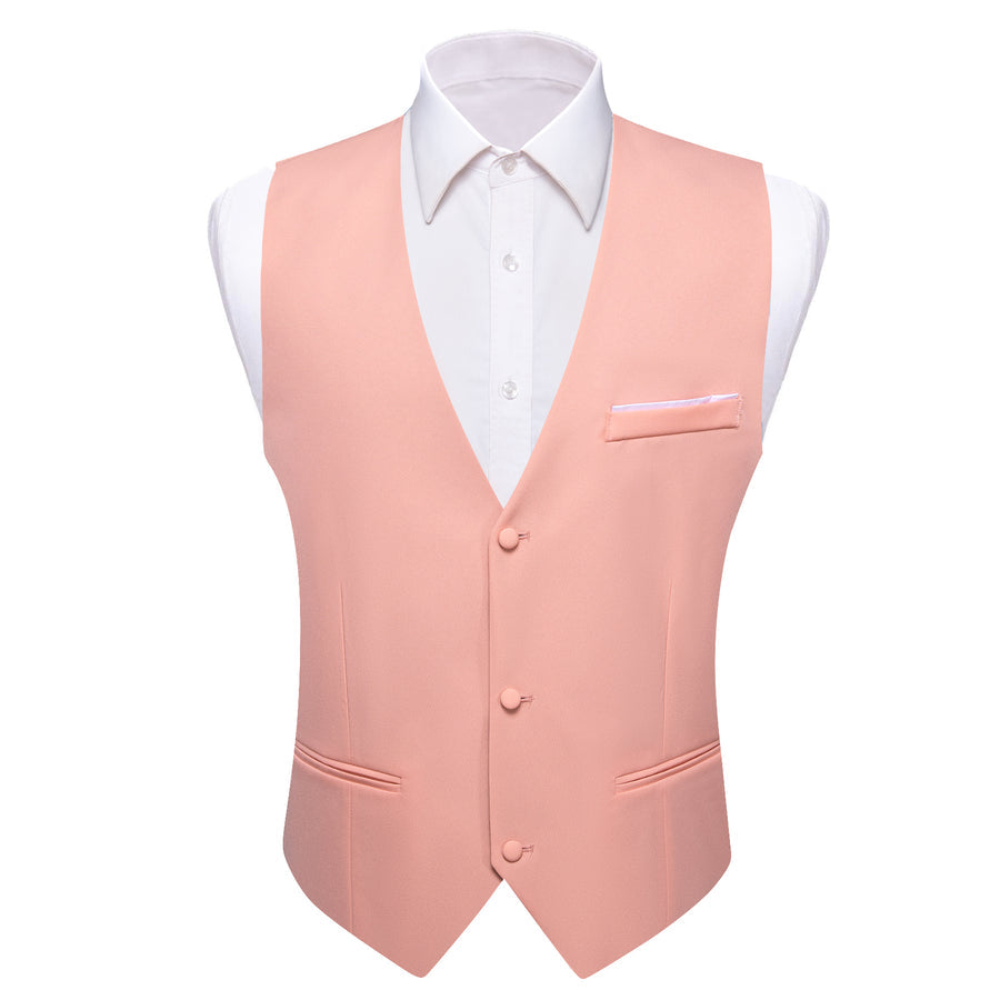Light Coral Solid Silk Men's Bowtie Vest Set vest set - Sophisticated Gentlemen