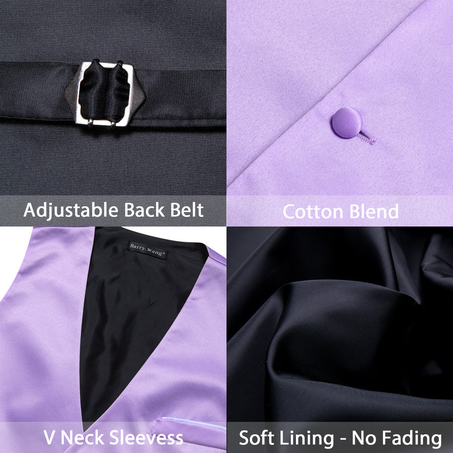 Purple Orchid Solid Silk Men's Bowtie Vest Set vest set - Sophisticated Gentlemen