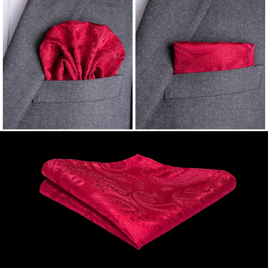 Luxury Red Paisley Silk Vest Set vest set - Sophisticated Gentlemen