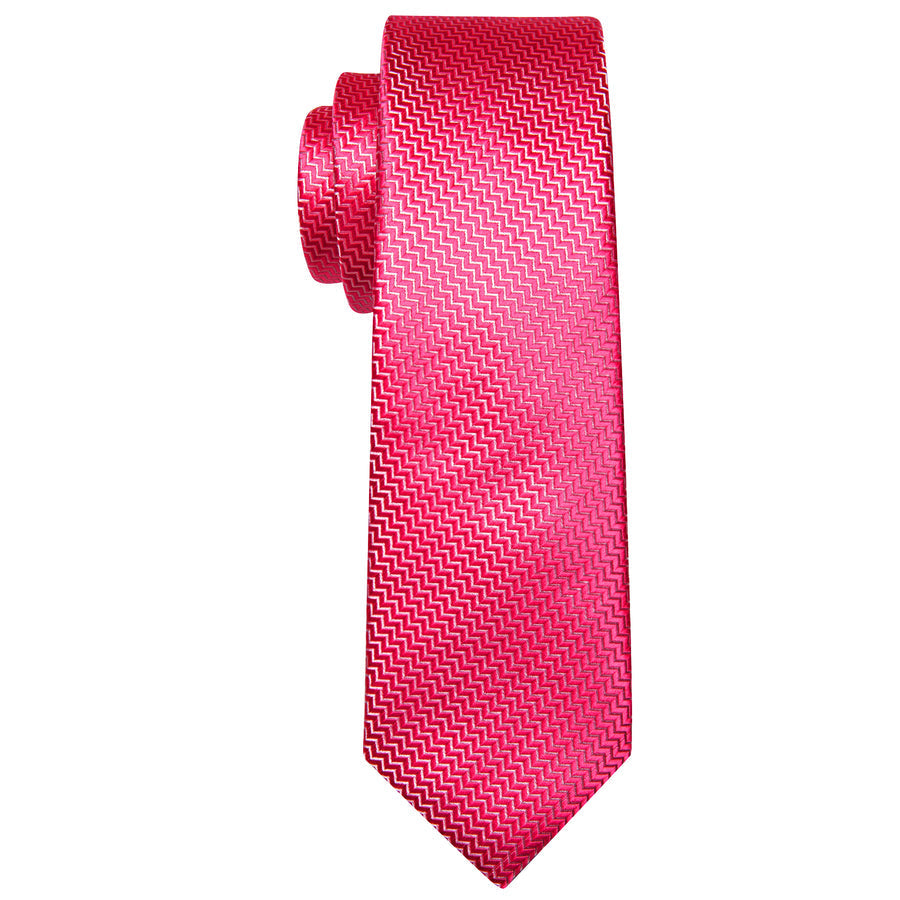 Rose Red Silk XL Tie, Pocket Square and Cufflinks tie sets - Sophisticated Gentlemen