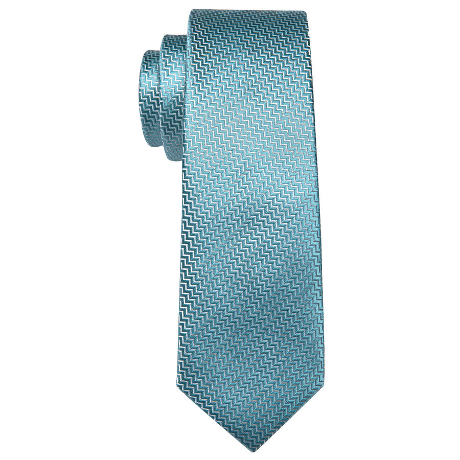 Sea Foam Blue Silk XL Tie, Pocket Square and Cufflinks tie sets - Sophisticated Gentlemen