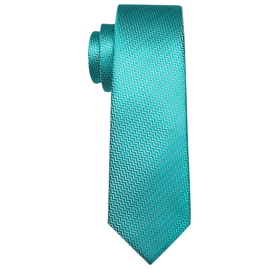 Aqua Blue Ornament XL Tie, Pocket Square and Cufflinks tie sets - Sophisticated Gentlemen