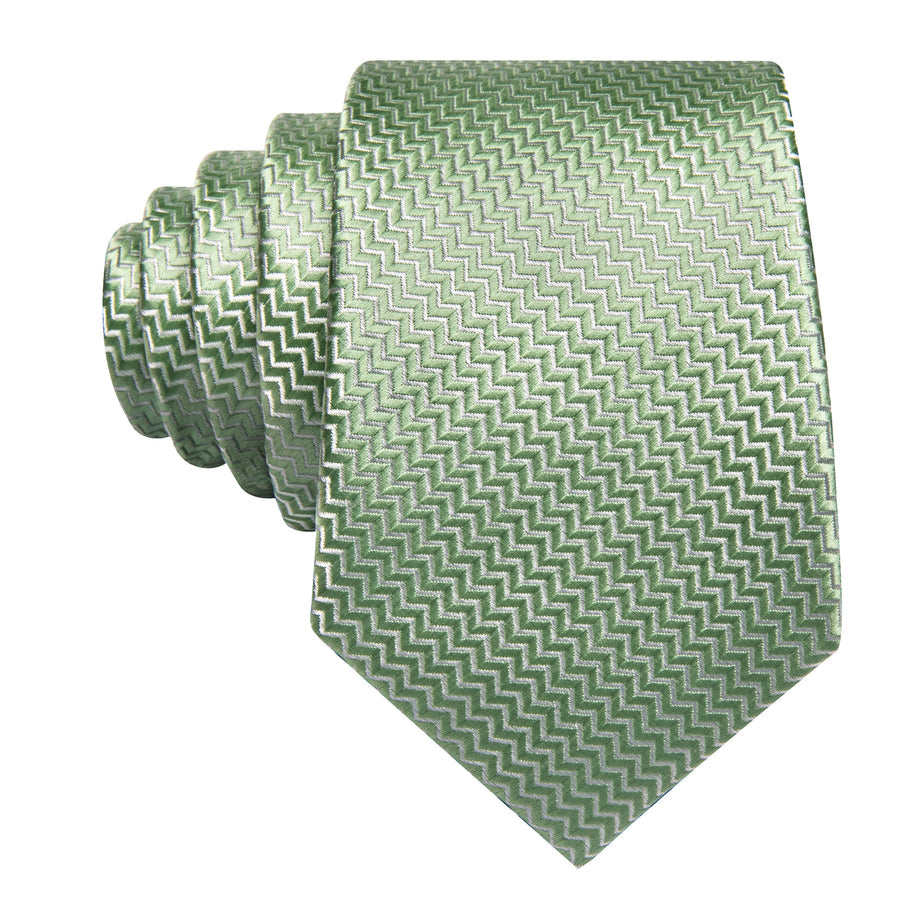 Avocado Green Ornament XL Tie, Pocket Square and Cufflinks tie sets - Sophisticated Gentlemen