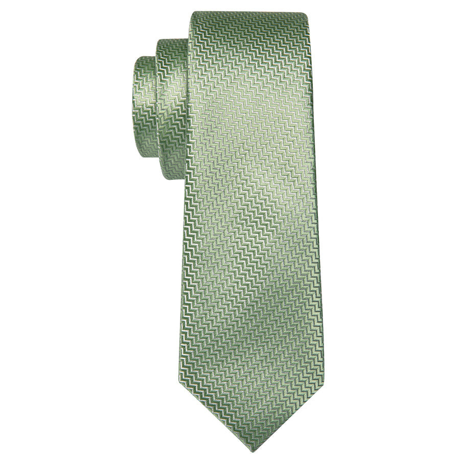 Avocado Green Ornament XL Tie, Pocket Square and Cufflinks tie sets - Sophisticated Gentlemen