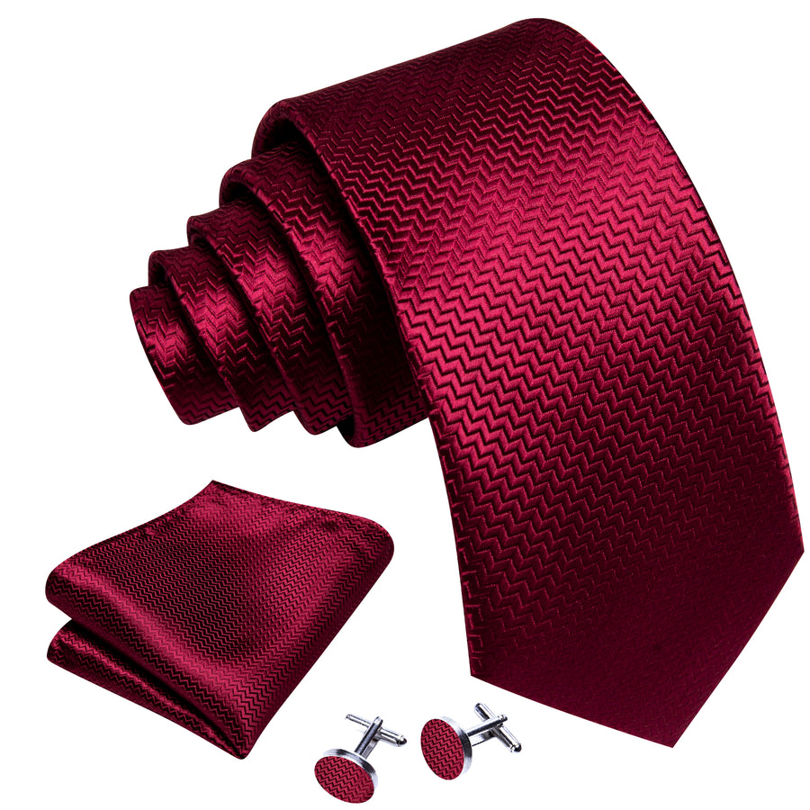 Red Ornament XL Tie, Pocket Square and Cufflinks tie sets - Sophisticated Gentlemen