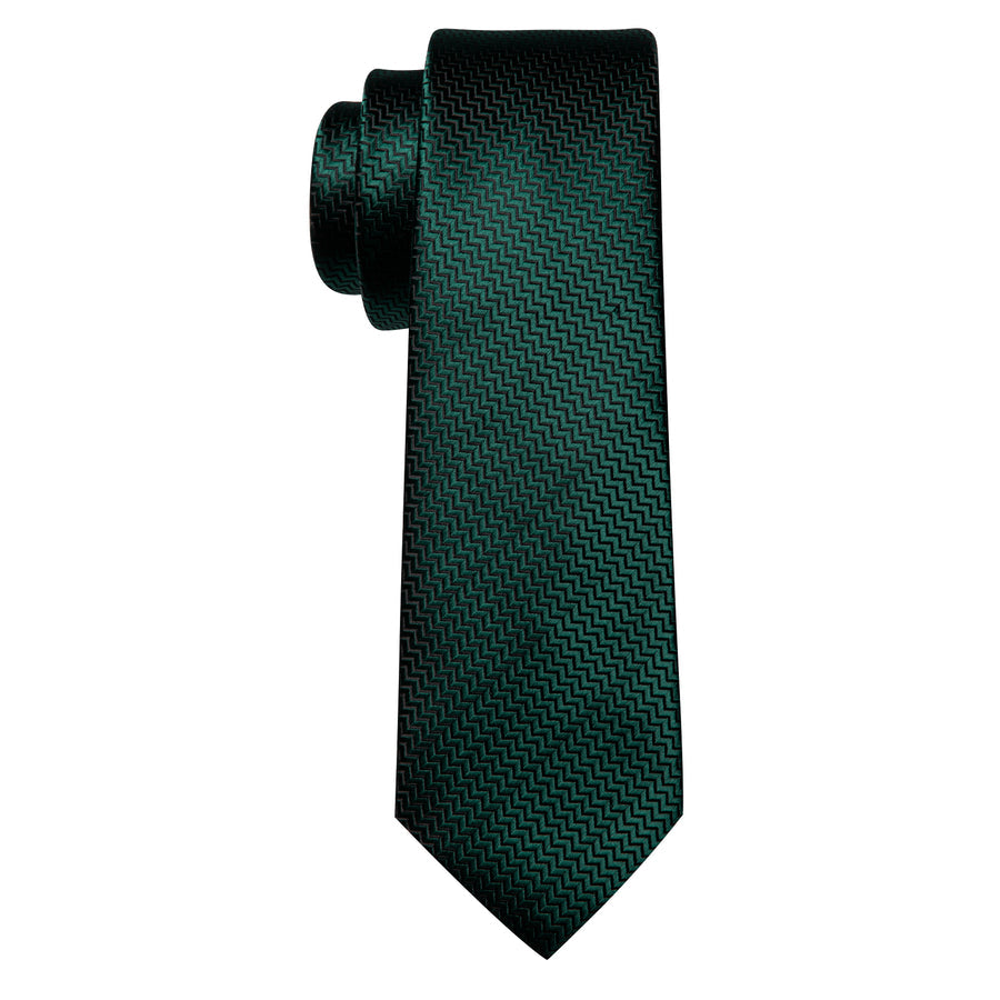 Dark Green Silk XL Tie, Pocket Square and Cufflinks tie sets - Sophisticated Gentlemen