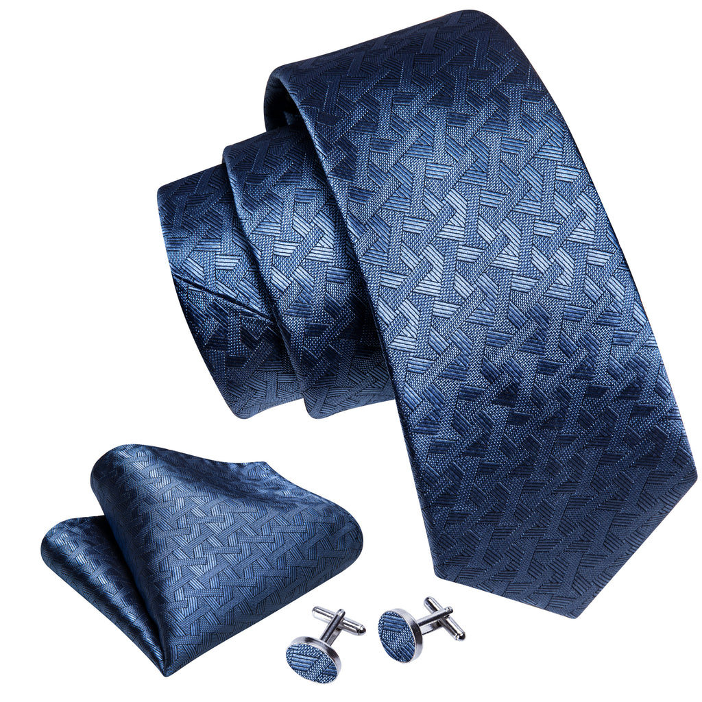 Acid Blue Solid Tie, Pocket Square and Cufflinks Set tie sets - Sophisticated Gentlemen
