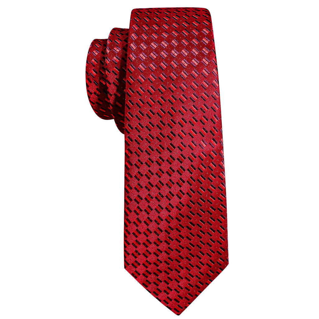 Red Novelty Silk Tie, Pocket Square and Cufflinks Set tie sets - Sophisticated Gentlemen