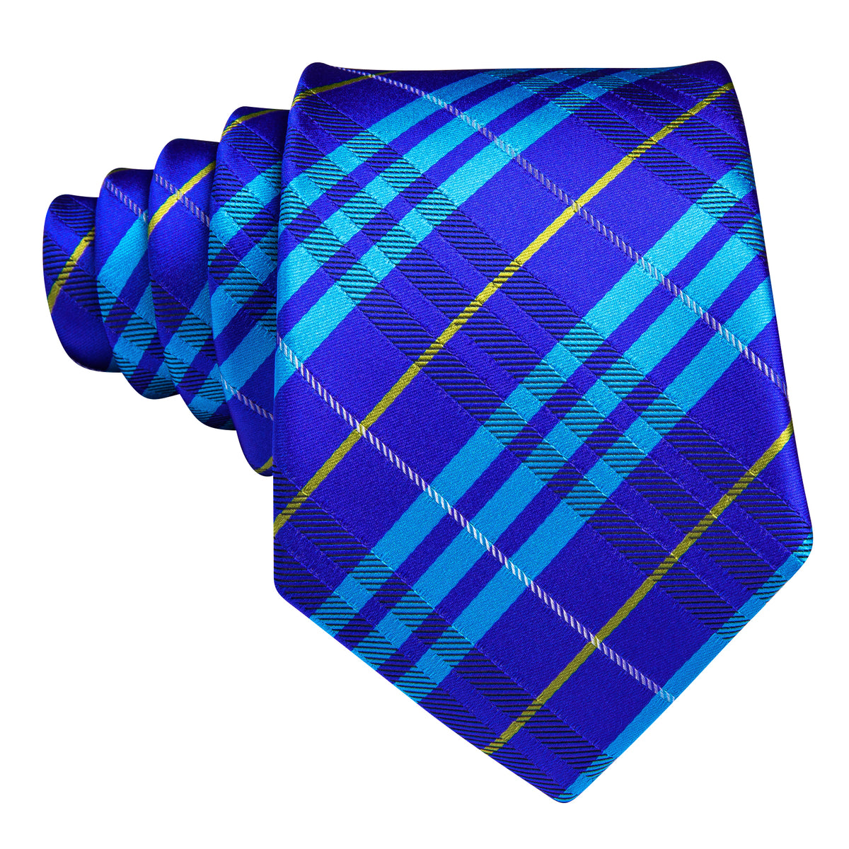 Bright Blue Striped Silk Tie, Pocket Square and Cufflinks Set tie sets - Sophisticated Gentlemen