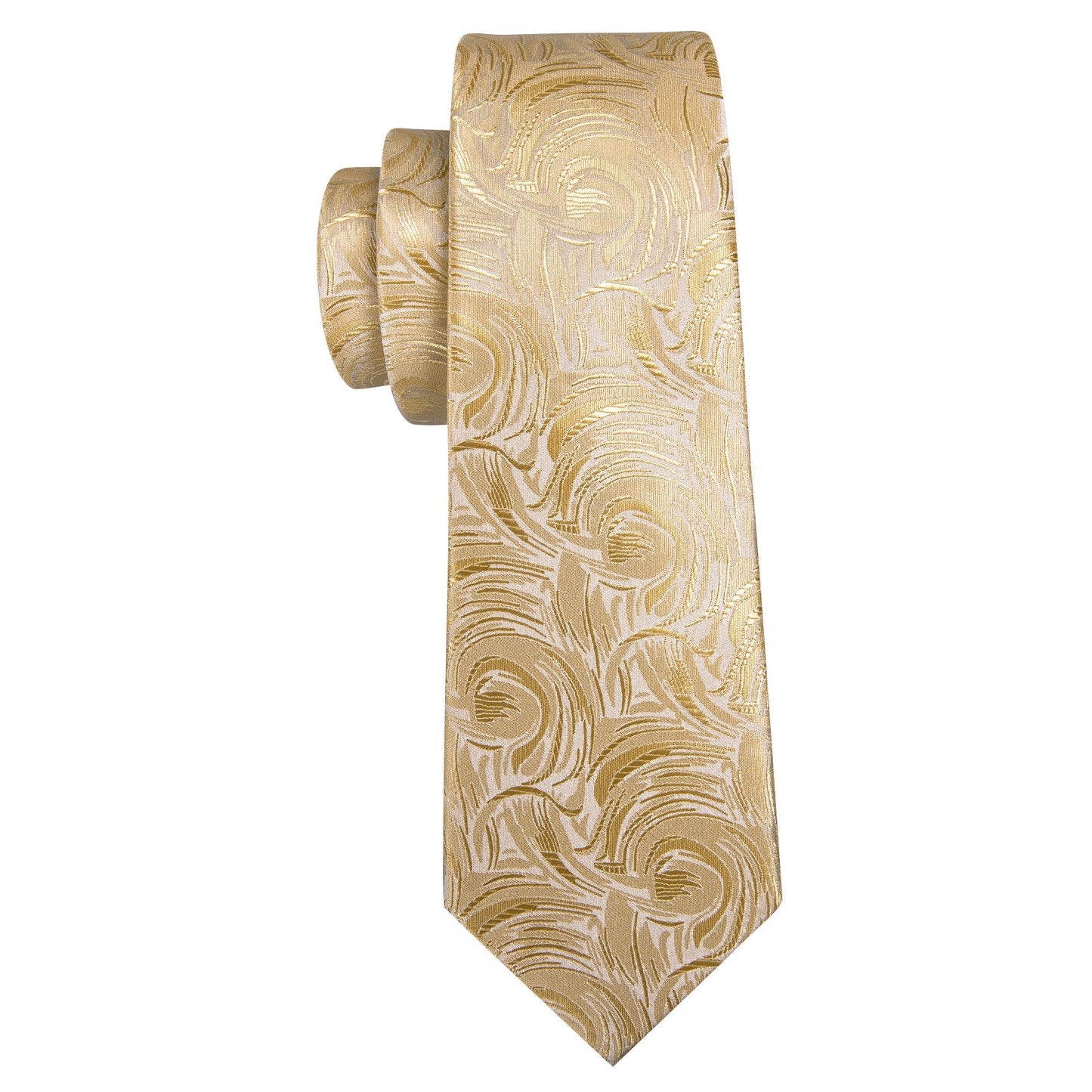 Champagne and Gold Abstract Silk Tie Set tie sets - Sophisticated Gentlemen